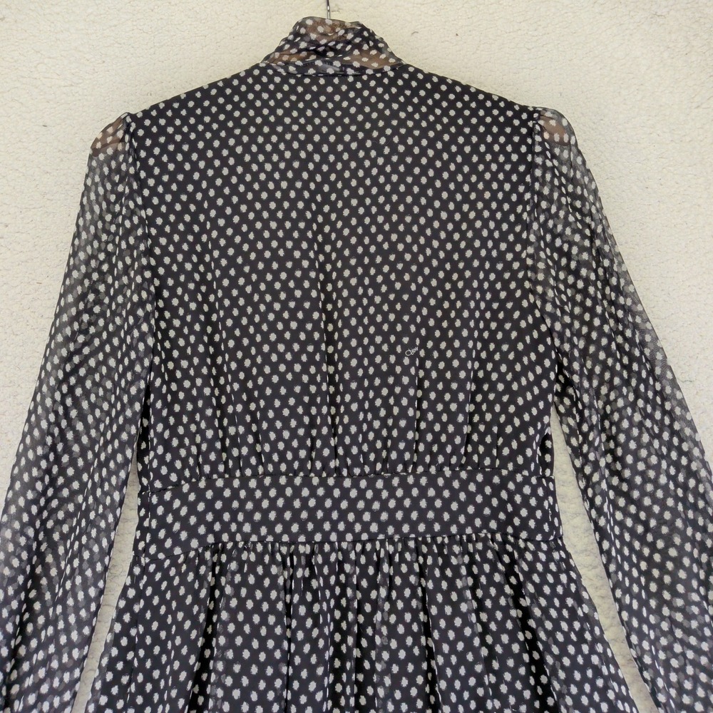 Diane von Furstenberg Arabella DVF Black White Polka Dot Silk Sheath Dress Sz 4 - Picture 8 of 11